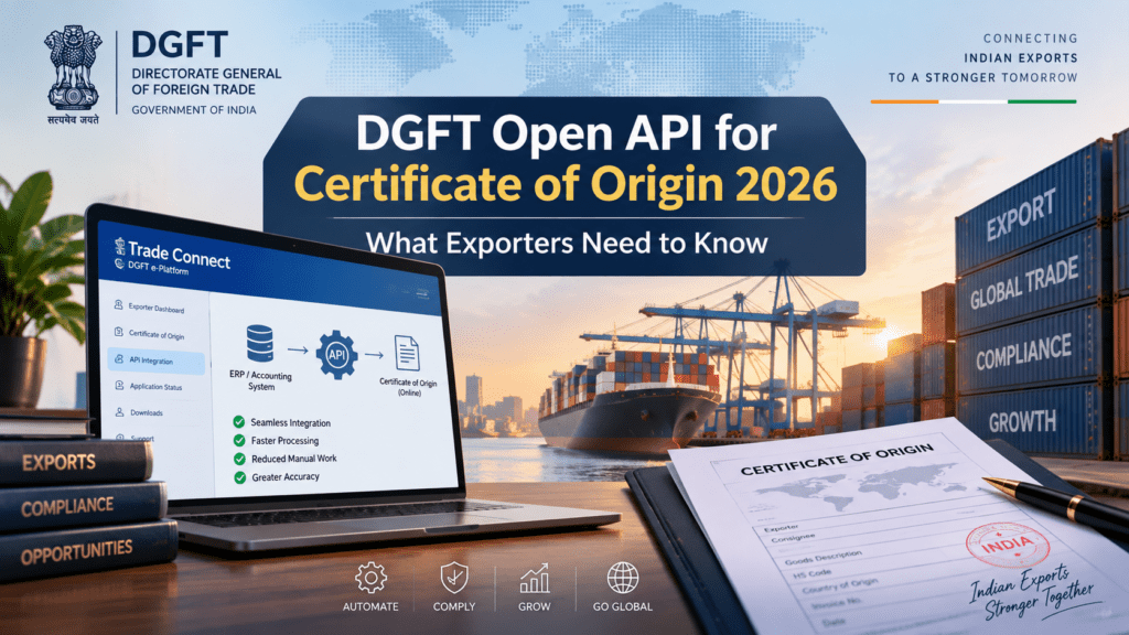 DGFT Open API for Certificate of Origin 2026 for exporters