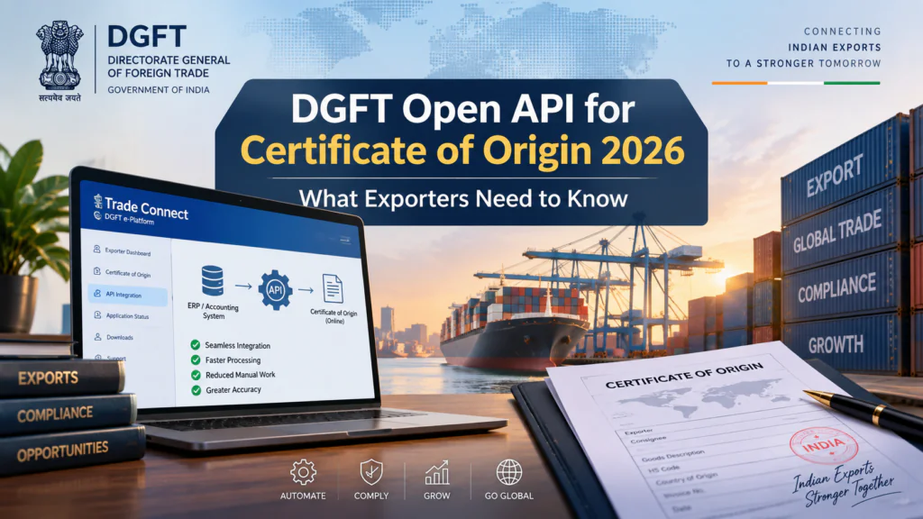 DGFT Open API for Certificate of Origin 2026 for exporters