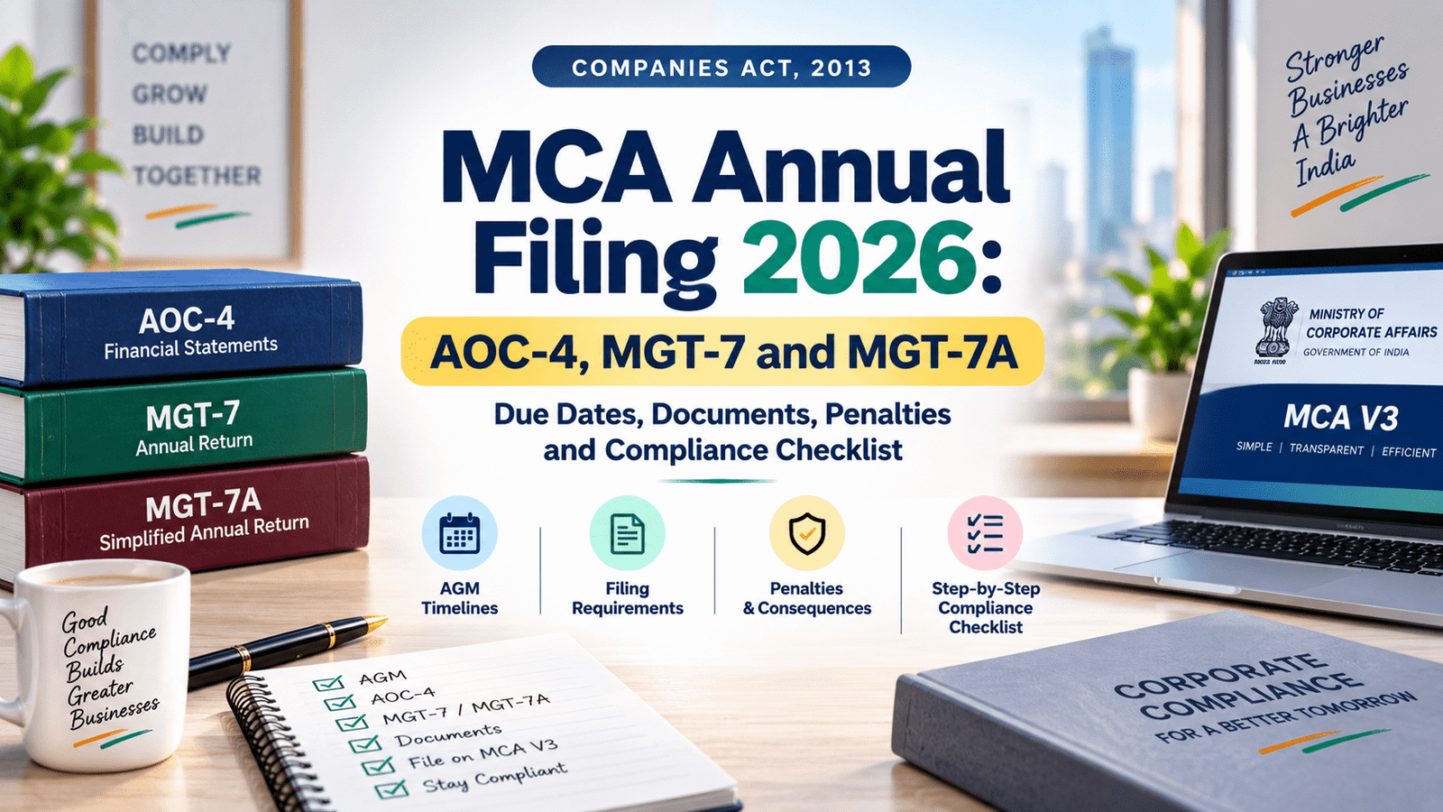 MCA annual filing 2026 showing AOC-4, MGT-7 and MGT-7A ROC compliance
