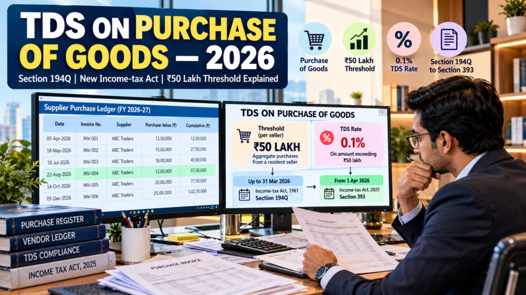 TDS on purchase of goods 2026 compliance flowchart from ₹50 lakh threshold to reporting